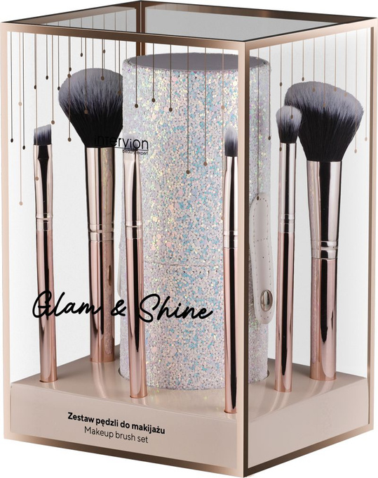 intervion Zestaw pędzli do makijażu z etui - Glam&Shine