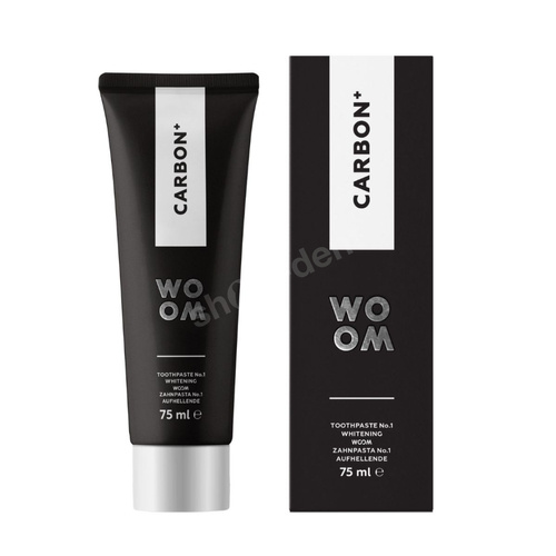 WOOM Carbon+ Czarna pasta wybielająca, 75 ml