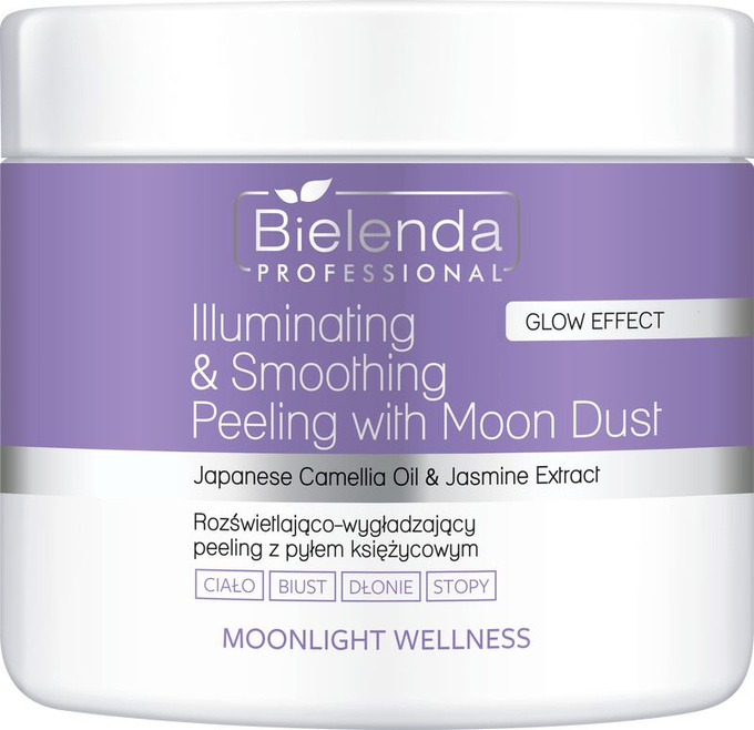 Bielenda Professional Moonlight Wellnese Rozświetlająco-wygładzający peeling z pyłem księżycowym, 550 g