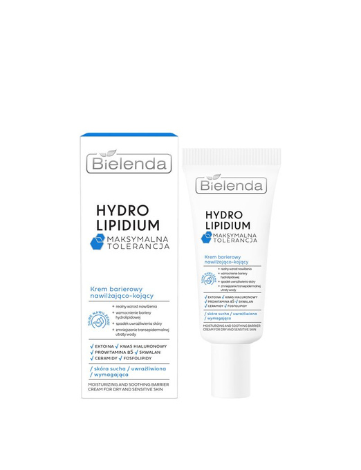 Bielenda Hydro Lipidium Krem barierowy nawilżająco-kojący, 50 ml