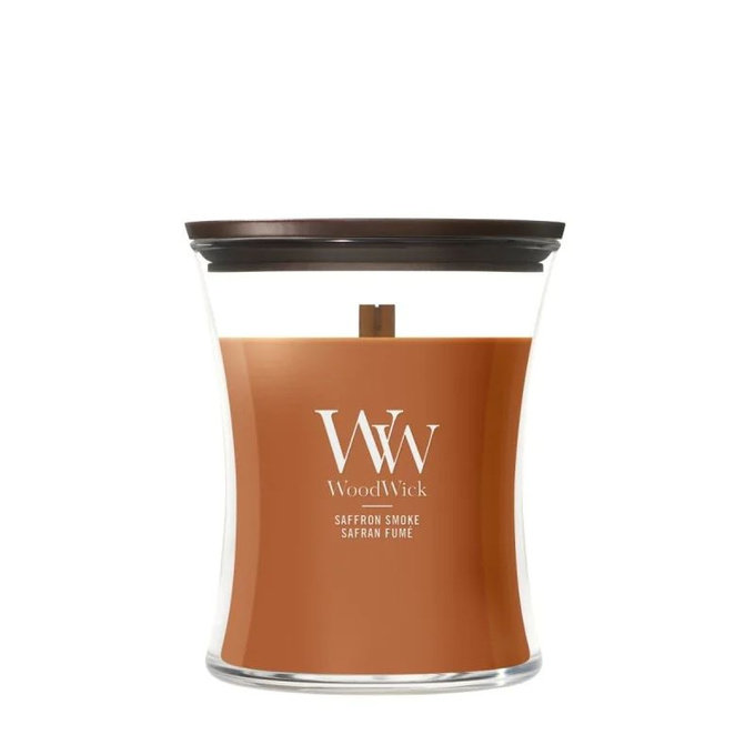 WoodWick Świeca średnia Saffron Smoke, 275 g