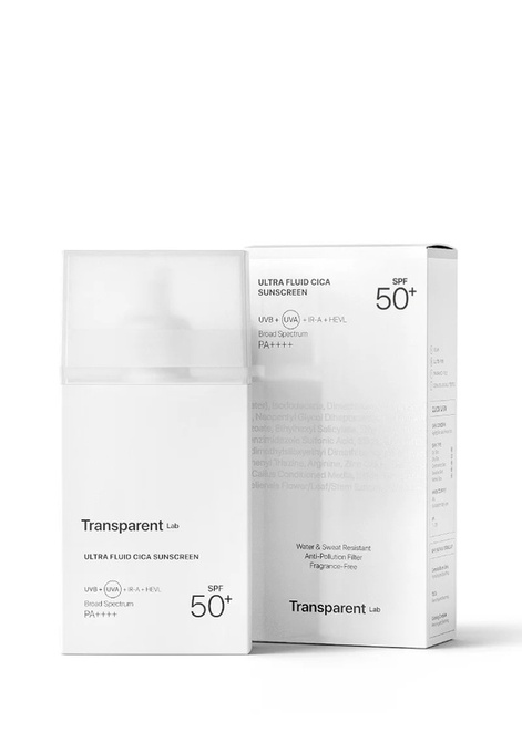 Transparent Lab Ultra Fluid Cica Sunscreen – hybrydowy krem SPF 50, 100 ml