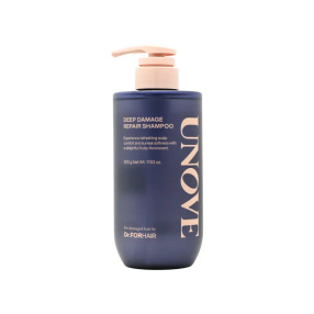 UNOVE Deep Damage Repair Shampoo - Szampon do włosów zniszczonych zabiegami chemicznymi, 500 g