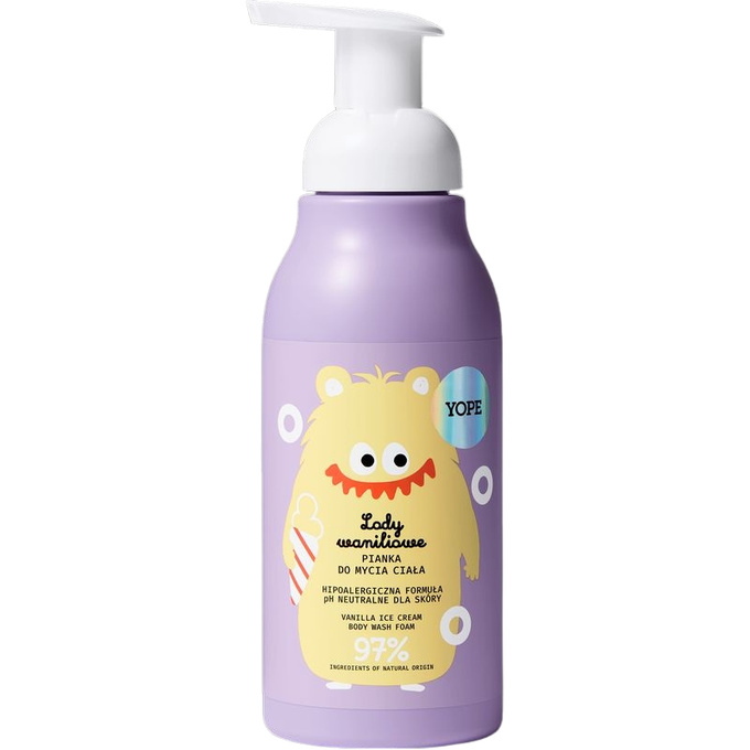 YOPE Pianka do mycia ciała dla dzieci Lody Waniliowe, 400 ml