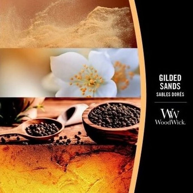 Woodwick - GILDED SANDS - świeca elipsa 435,5 g