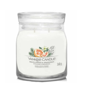 Yankee Candle Signature – Świeca średnia White Spruce & Grapefruit, 368 g