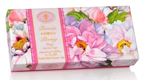 Fiorentino Zestaw 3 naturalnych mydeł włoskich o zapachu Peonii