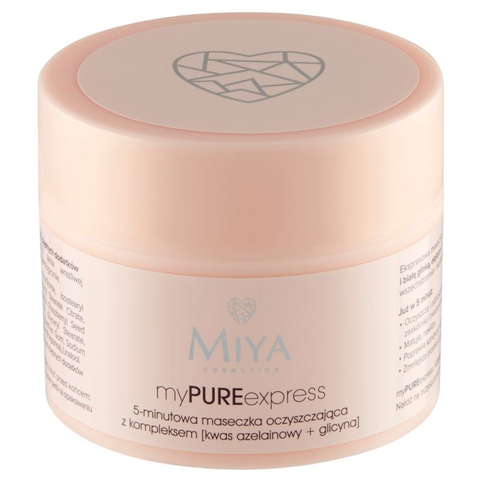 Miya myPUREexpress – 5-minutowa maseczka oczyszczająca z kompleksem [kwas azelainowy + glicyna], 50 g