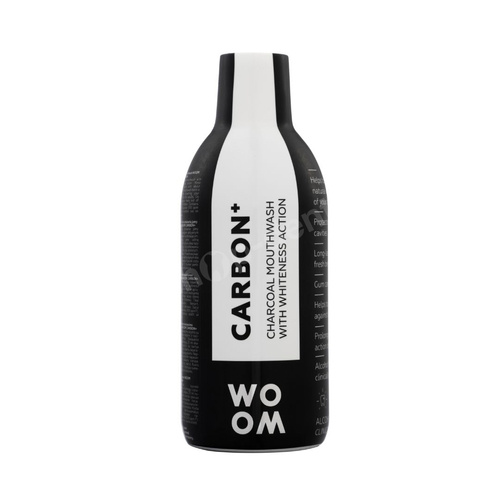 WOOM Carbon+ Wybielający płyn do płukania z węglem aktywnym, 500 ml