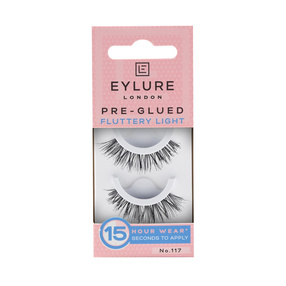 Eylure Pre-Glued False Lashes rzęsy sztuczne samoprzylepne efekt wypełnienia No. 117 Fluttery Light