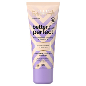 Eveline Better Than Perfect Nawilżająco-kryjący podkład z formułą No Transfer, 03 Light Beige