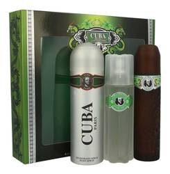 Cuba Green zestaw woda toaletowa spray 100 ml + woda po goleniu 100 ml + dezodorant spray 200 ml