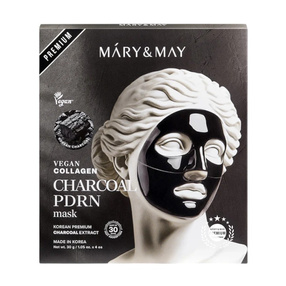 Mary&May Vegan Collagen Charcoal PDRN Mask Hydrożelowa maska na twarz box 4 szt