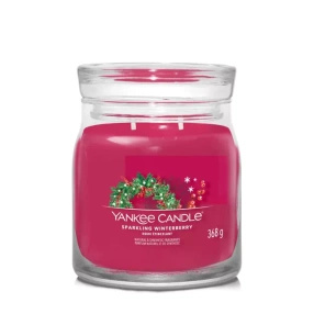 Yankee Candle Signature – Świeca średnia Sparkling Winterberry, 368 g