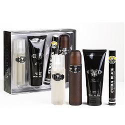 Cuba Black zestaw woda toaletowa spray 100 ml + woda toaletowa spray 35 ml + żel pod prysznic 200 ml + woda po goleniu spray 100 ml