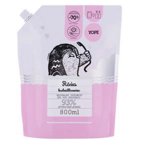 YOPE Kadzidłowiec i Róża – Naturalny żel pod prysznic Refill, 800 ml