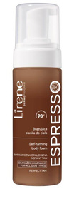 Lirene PERFECT TAN Brązująca pianka do ciała z organiczną wodą kokosową ESPRESSO 150 ml