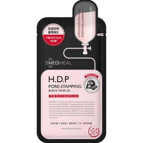 MEDIHEAL Black H.D.P Pore-Stamping Oczyszczająca czarna maska w płachcie, 25 ml