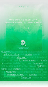 AXIS-Y 61% Mugwort Green Vital Energy Complex Sheet Mask, witalizująca maska do twarzy w płachcie, 1 szt